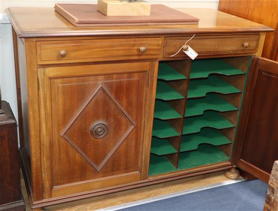 A teak record cabinet W.122cm